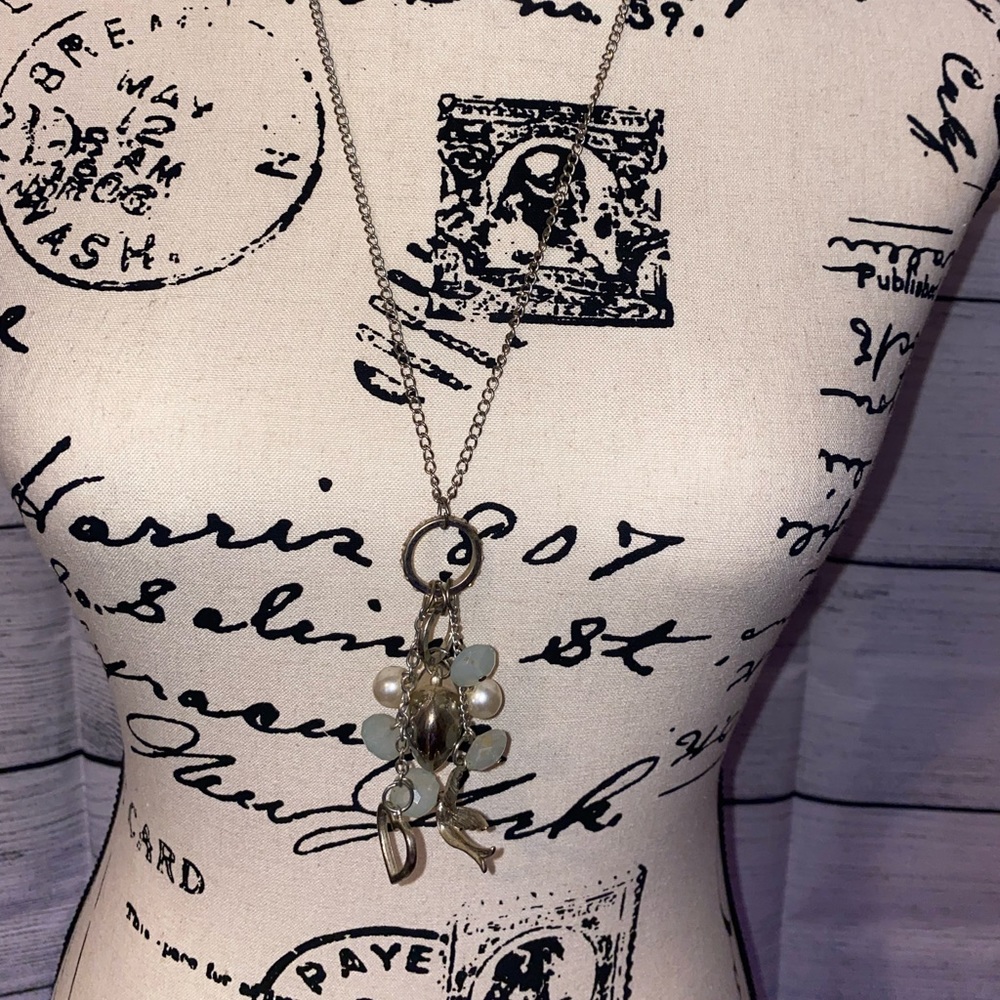 Long dove/heart necklace
